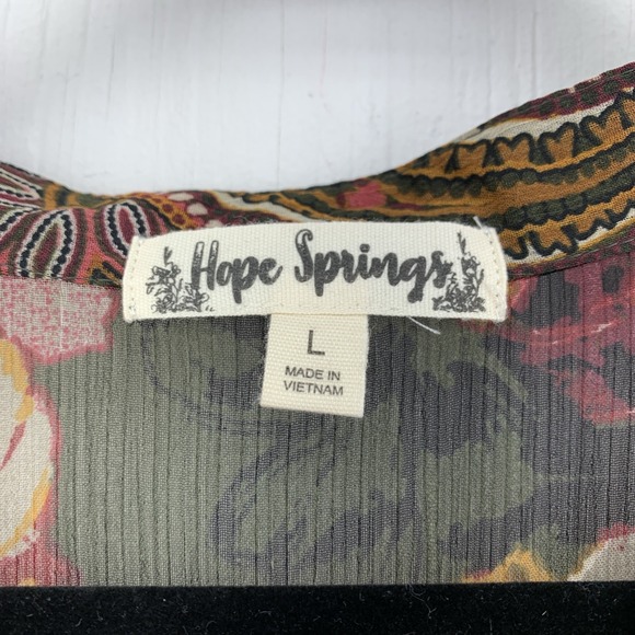 Peasant Prairie Women Large Maxi Dress Tiered Smocked Cottage Paisley Floral - Picture 3 of 7